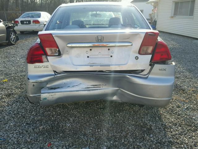 1HGES26741L054757 - 2001 HONDA CIVIC EX SILVER photo 9