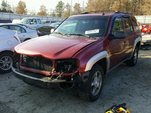 1GNDT13S382182229 - 2008 CHEVROLET TRAILBLAZE BURGUNDY photo 2