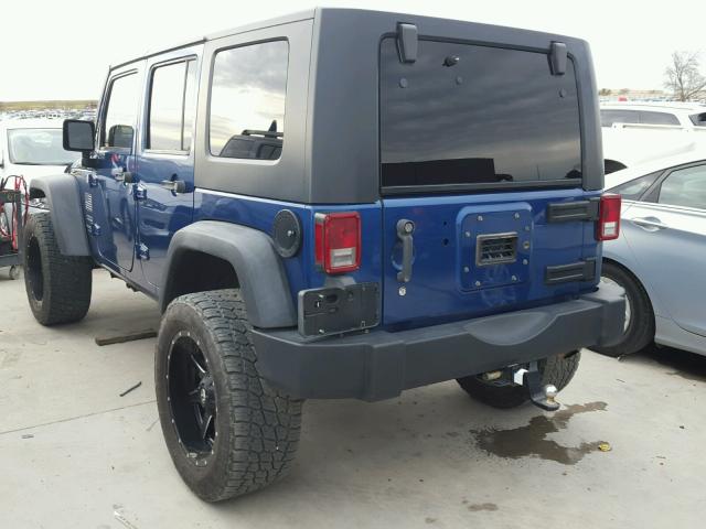 1J4BA3H17AL119873 - 2010 JEEP WRANGLER U BLUE photo 3