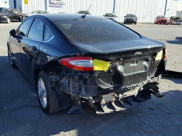 1FA6P0HD5E5390185 - 2014 FORD FUSION SE BLACK photo 3