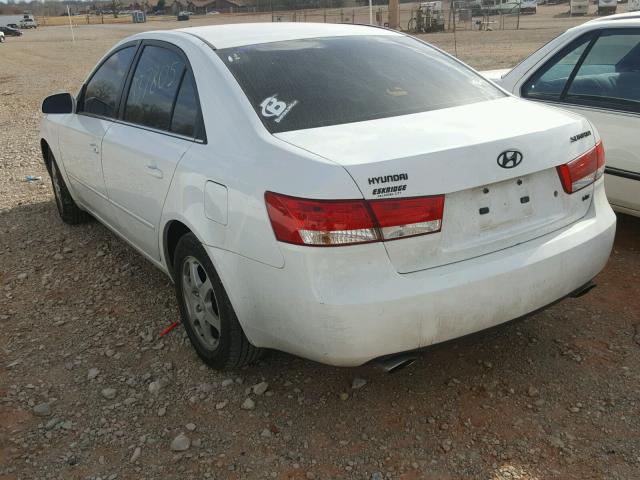 5NPEU46F86H117124 - 2006 HYUNDAI SONATA GLS WHITE photo 3