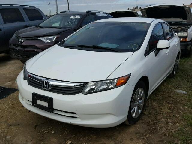 19XFB2F51CE100607 - 2012 HONDA CIVIC LX WHITE photo 2