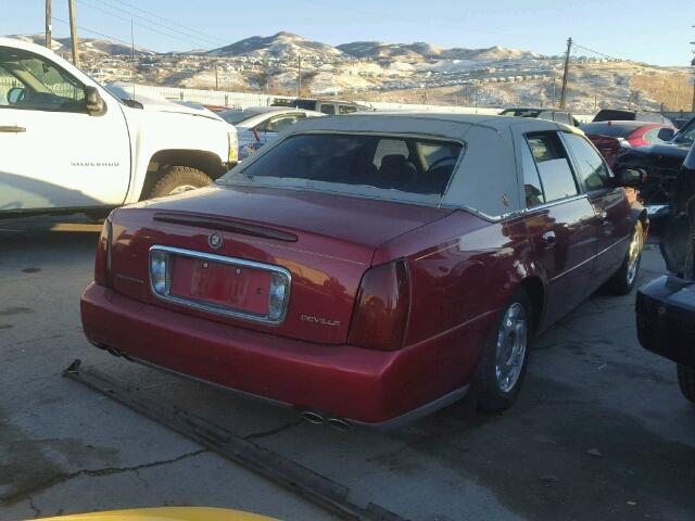 1G6KD54Y1YU229952 - 2000 CADILLAC DEVILLE RED photo 4