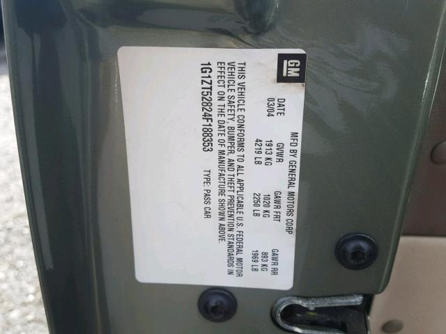 1G1ZT52824F188353 - 2004 CHEVROLET MALIBU LS მწვანე ფოტო 10