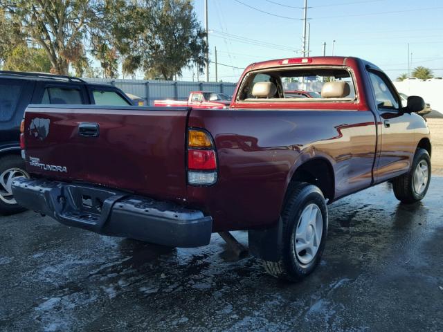 5TBJN32164S442158 - 2004 TOYOTA TUNDRA BURGUNDY photo 4