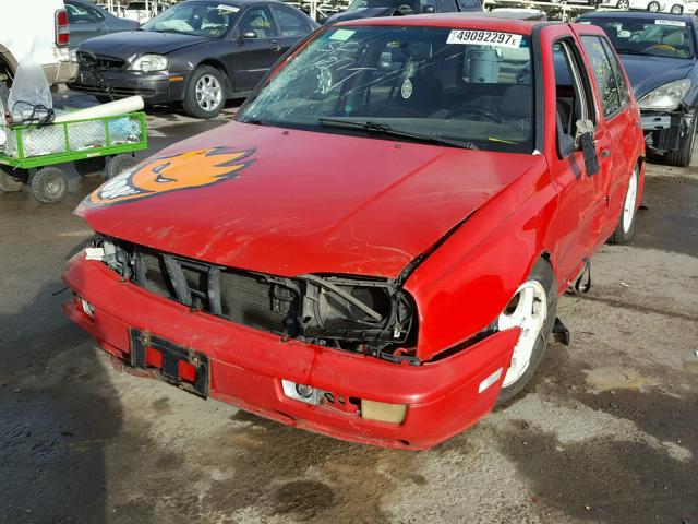 3VWKA81H1VM031431 - 1997 VOLKSWAGEN GOLF K2 RED photo 2