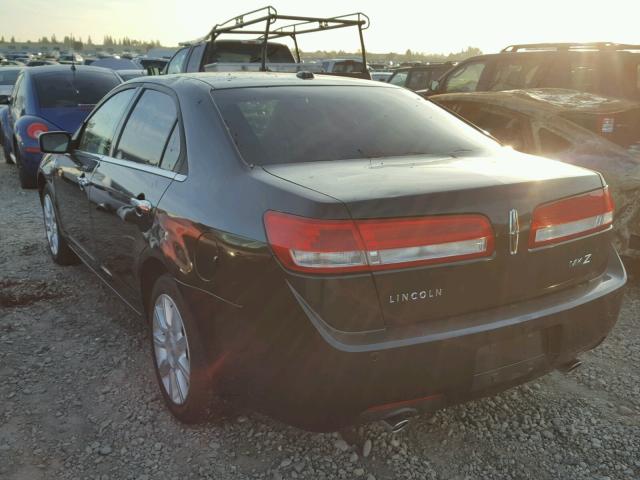 3LNHL2GC0AR612816 - 2010 LINCOLN MKZ BLACK photo 3