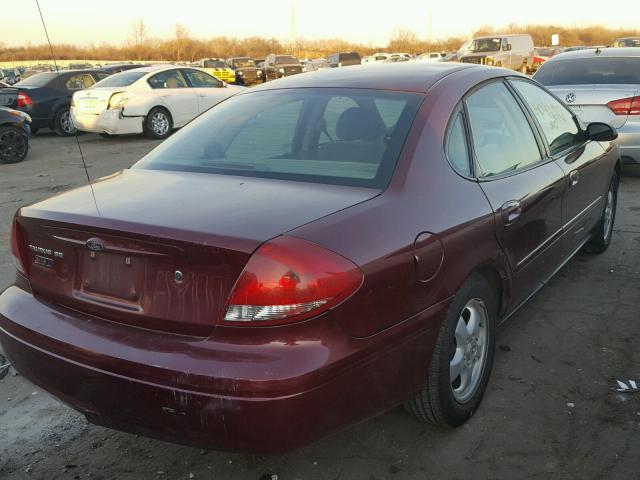 1FAFP53U07A143459 - 2007 FORD TAURUS SE BURGUNDY photo 4