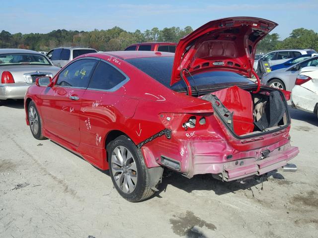 1HGCT1B89DA002392 - 2013 HONDA ACCORD EXL RED photo 3