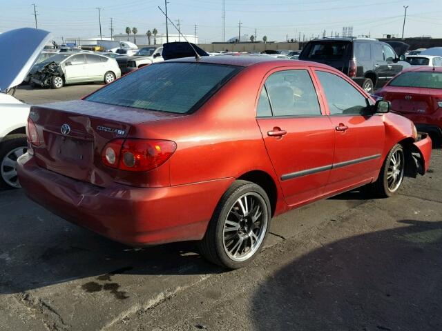 1NXBR32E77Z854426 - 2007 TOYOTA COROLLA CE RED photo 4