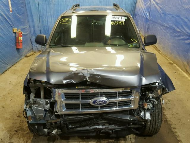 1FMCU9DG6CKB51412 - 2012 FORD ESCAPE XLT GRAY photo 9