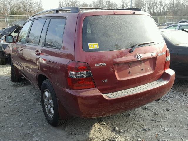 JTEDP21A860112940 - 2006 TOYOTA HIGHLANDER RED photo 3