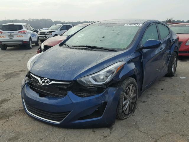 KMHDH4AE0GU601001 - 2016 HYUNDAI ELANTRA SE BLUE photo 2