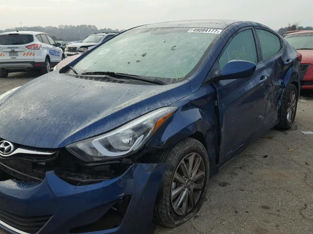 KMHDH4AE0GU601001 - 2016 HYUNDAI ELANTRA SE BLUE photo 9