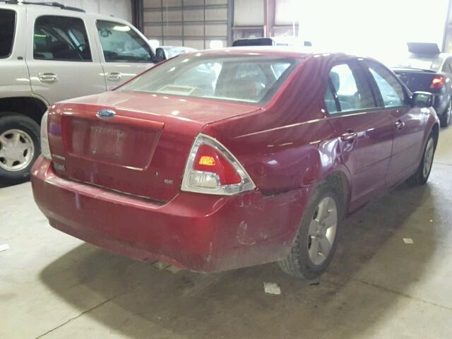 3FAHP07Z46R189138 - 2006 FORD FUSION SE RED photo 4