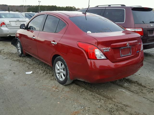 3N1CN7APXCL888298 - 2012 NISSAN VERSA S RED photo 3