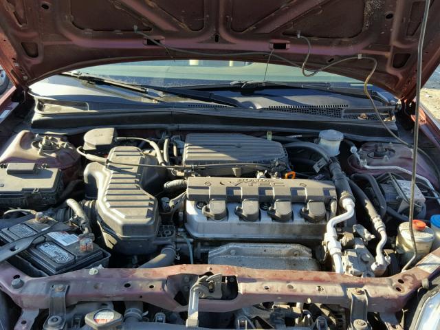 1HGES26733L013717 - 2003 HONDA CIVIC EX MAROON photo 7