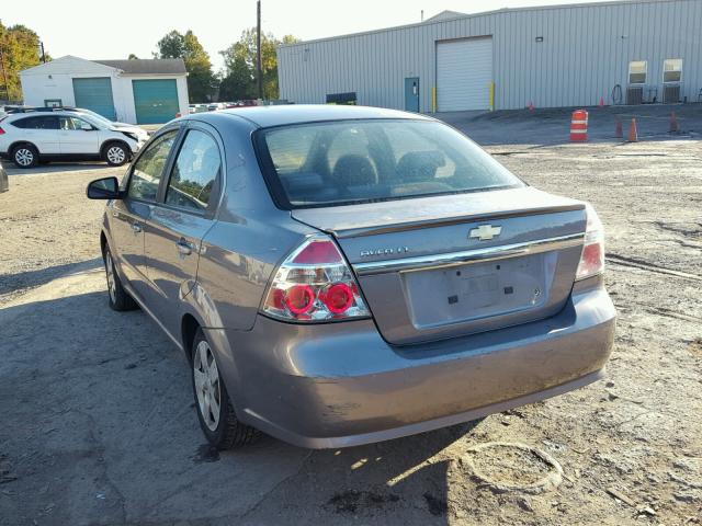 KL1TD5DE5AB126632 - 2010 CHEVROLET AVEO LS GRAY photo 3