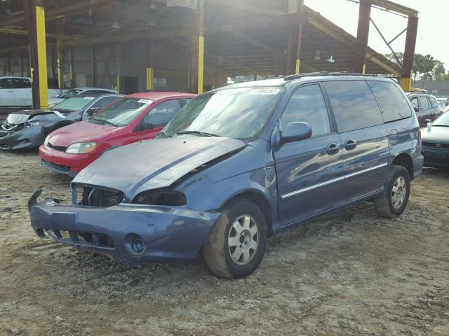 KNDUP131336333172 - 2003 KIA SEDONA EX BLUE photo 2