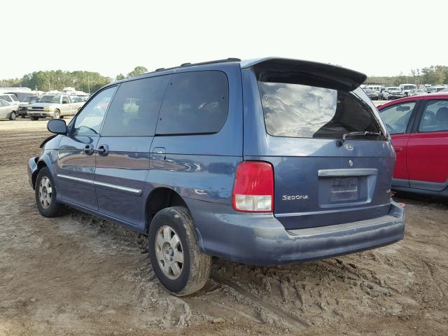 KNDUP131336333172 - 2003 KIA SEDONA EX BLUE photo 3