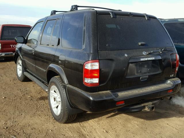 JN8DR09Y22W733509 - 2002 NISSAN PATHFINDER BLACK photo 3