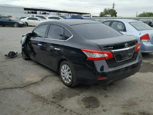 3N1AB7APXFY285682 - 2015 NISSAN SENTRA S BLACK photo 3