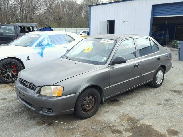 KMHCG45C52U338648 - 2002 HYUNDAI ACCENT GL GRAY photo 9