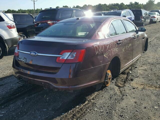 1FAHP2DW2BG149809 - 2011 FORD TAURUS SE MAROON photo 4