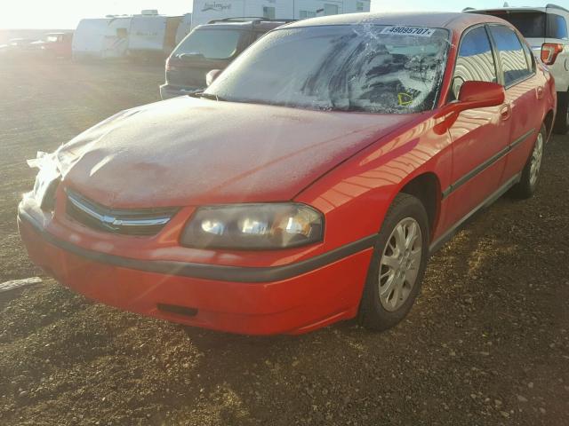 2G1WF52E849447470 - 2004 CHEVROLET IMPALA RED photo 2