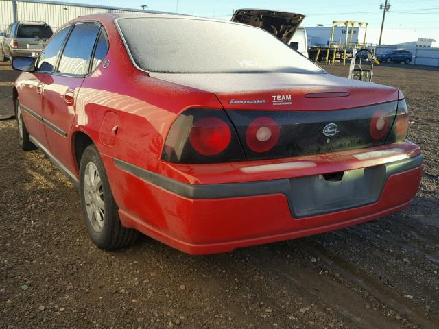 2G1WF52E849447470 - 2004 CHEVROLET IMPALA RED photo 3