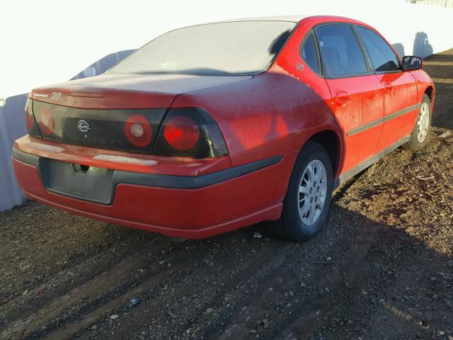 2G1WF52E849447470 - 2004 CHEVROLET IMPALA RED photo 4