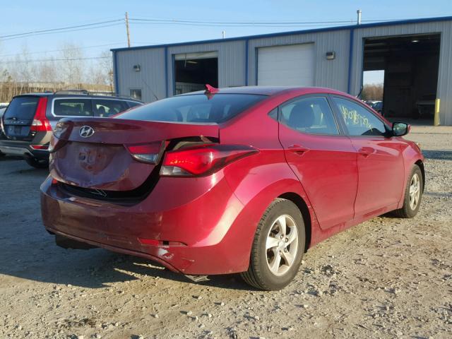 5NPDH4AE6FH560158 - 2015 HYUNDAI ELANTRA SE RED photo 4