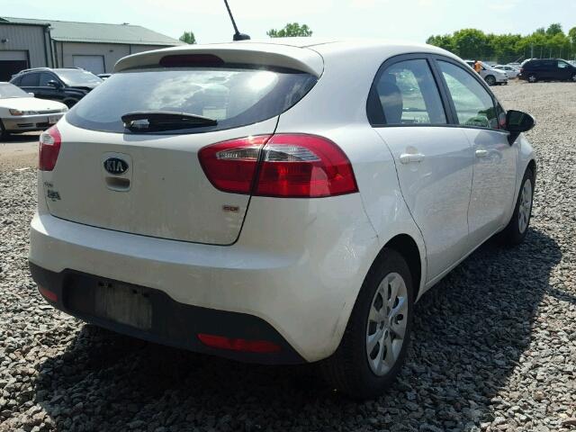 KNADM5A39D6223018 - 2013 KIA RIO LX WHITE photo 4