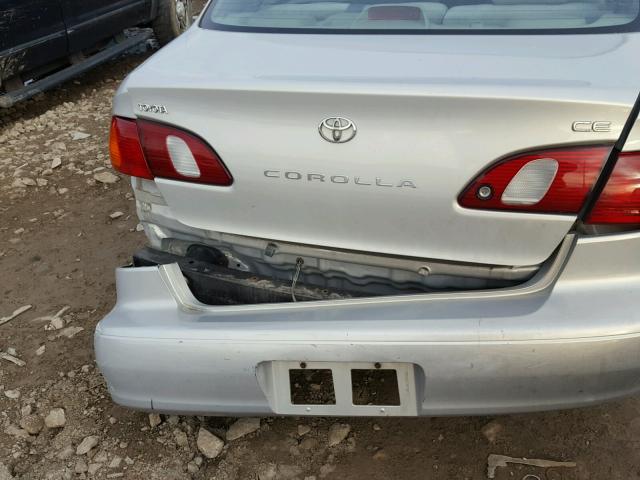 2T1BR12E8YC364021 - 2000 TOYOTA COROLLA VE SILVER photo 9