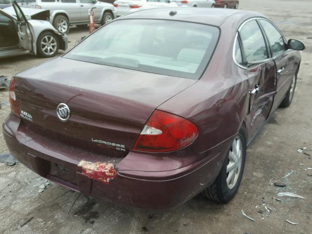 2G4WC582161301826 - 2006 BUICK LACROSSE C BURGUNDY photo 4