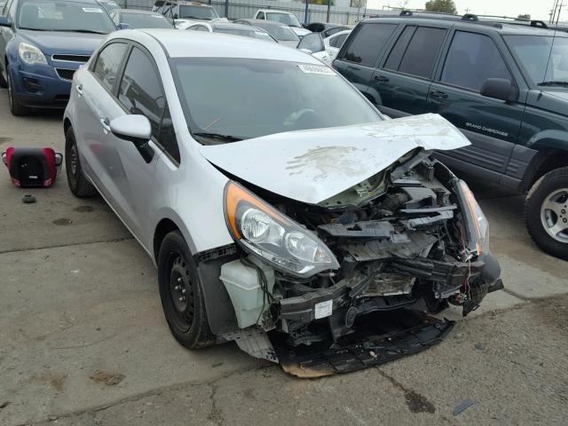 KNADM5A39E6359778 - 2014 KIA RIO LX SILVER photo 1