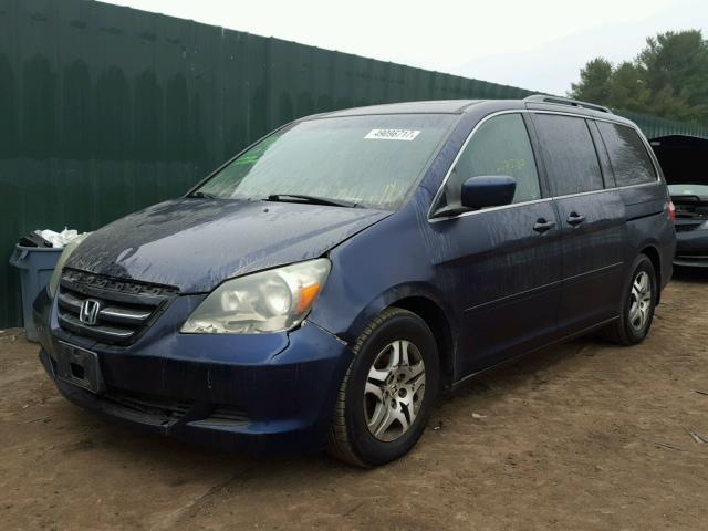 5FNRL38656B119830 - 2006 HONDA ODYSSEY EX BLUE photo 2
