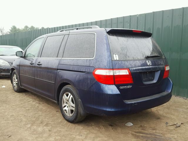 5FNRL38656B119830 - 2006 HONDA ODYSSEY EX BLUE photo 3