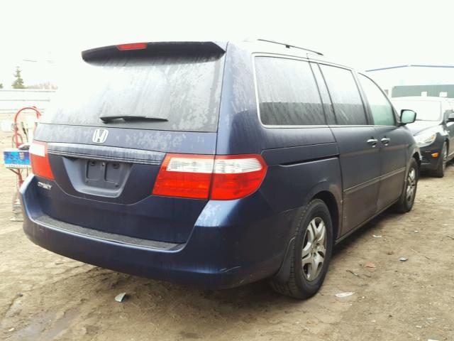 5FNRL38656B119830 - 2006 HONDA ODYSSEY EX BLUE photo 4