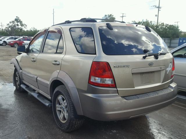 KNDJC733635034736 - 2003 KIA SORENTO EX BEIGE photo 3