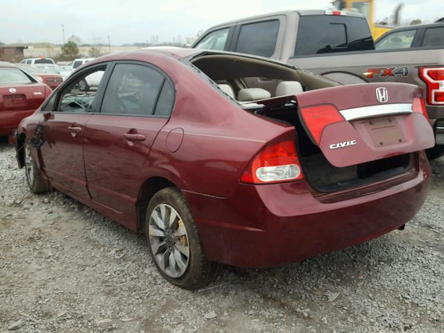 2HGFA16809H507887 - 2009 HONDA CIVIC EX RED photo 3