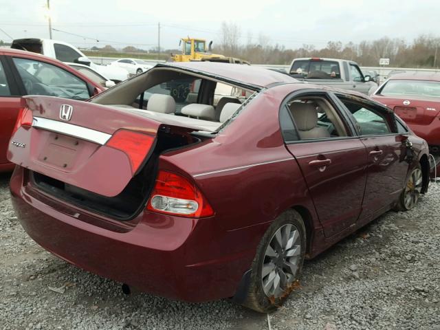 2HGFA16809H507887 - 2009 HONDA CIVIC EX RED photo 4