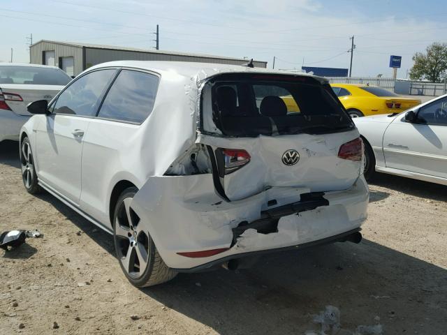 3VWYT7AU3FM043447 - 2015 VOLKSWAGEN GTI WHITE photo 3