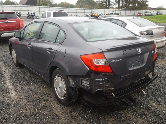 2HGFB2F65CH325269 - 2012 HONDA CIVIC HF GRAY photo 3