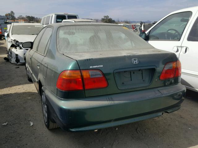 2HGEJ6614YH509698 - 2000 HONDA CIVIC BASE GREEN photo 3