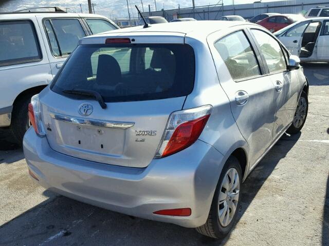 JTDKTUD39CD531741 - 2012 TOYOTA YARIS SILVER photo 4