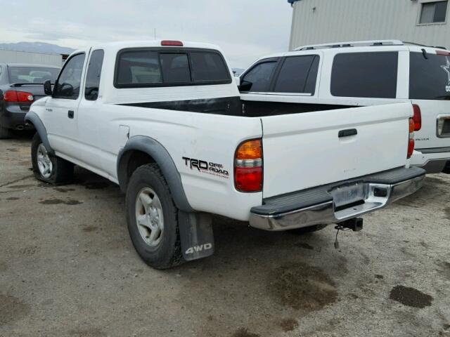 5TEWN72N72Z056646 - 2002 TOYOTA TACOMA XTR WHITE photo 3