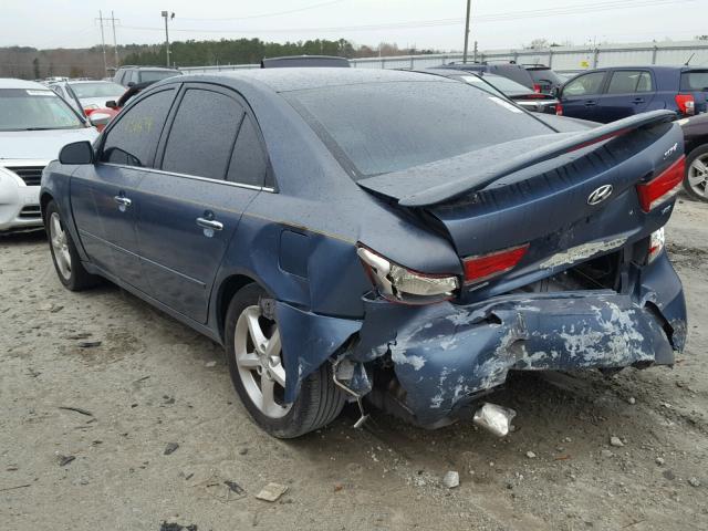 5NPEU46F97H215886 - 2007 HYUNDAI SONATA SE BLUE photo 3