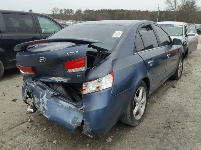 5NPEU46F97H215886 - 2007 HYUNDAI SONATA SE BLUE photo 4