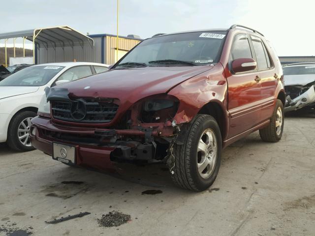 4JGAB54E62A321258 - 2002 MERCEDES-BENZ ML 320 MAROON photo 2